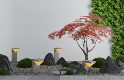 新中式景观小品3D模型下载